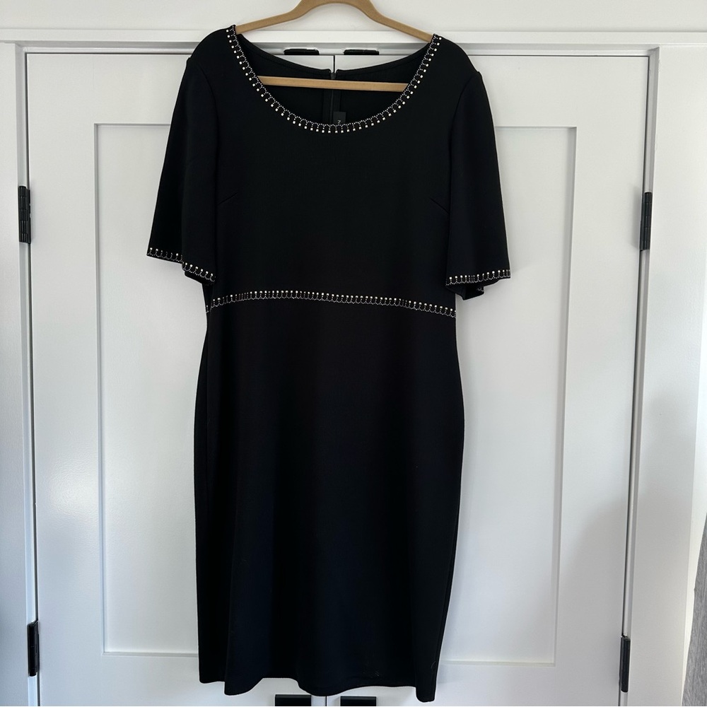 St. John Black Dress with Silver Accents